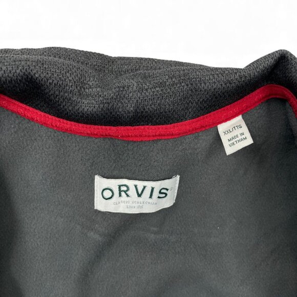 Orvis Jacket Sweater Full Zip Grey Black Lightweight Men's 2XL XXL - Picture 10 of 11